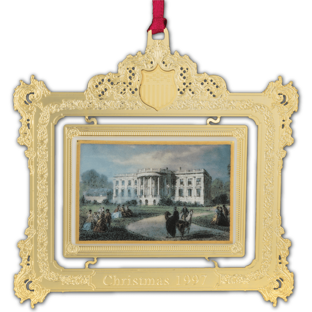 Gold-Plated White House Christmas Ornament - President Franklin Pierce Tribute