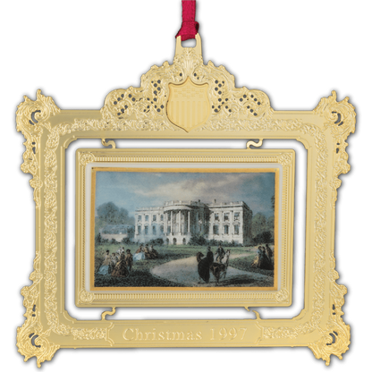 Gold-Plated White House Christmas Ornament - President Franklin Pierce Tribute