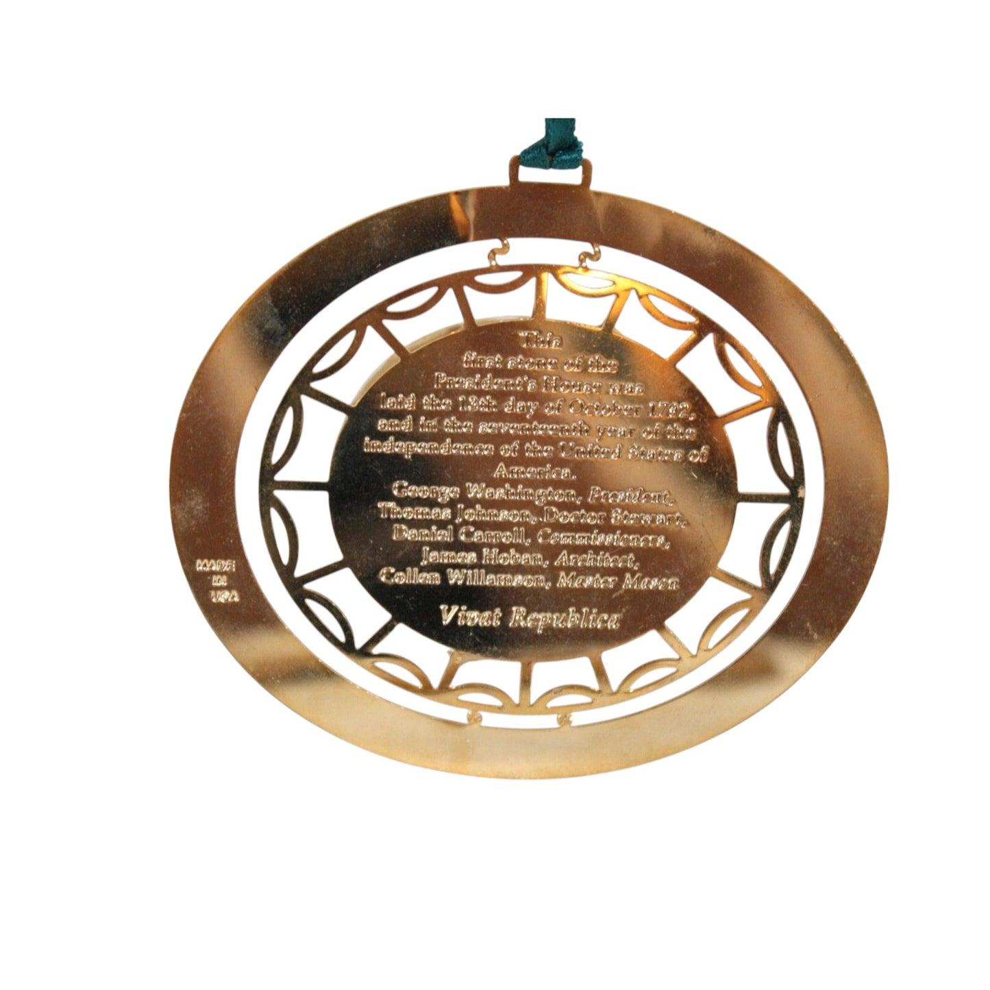 1992 White House Historical Association Ornament - Bicentennial of the White House Cornerstone
