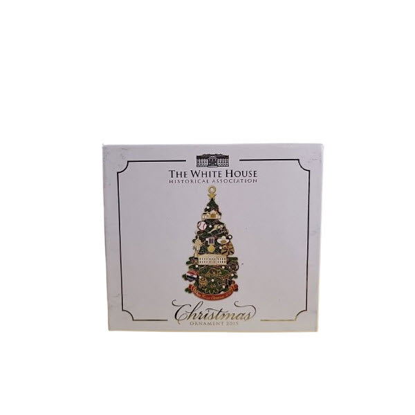 Limited Edition 2015 White House Christmas Ornament with 24-Karat Gold Plating