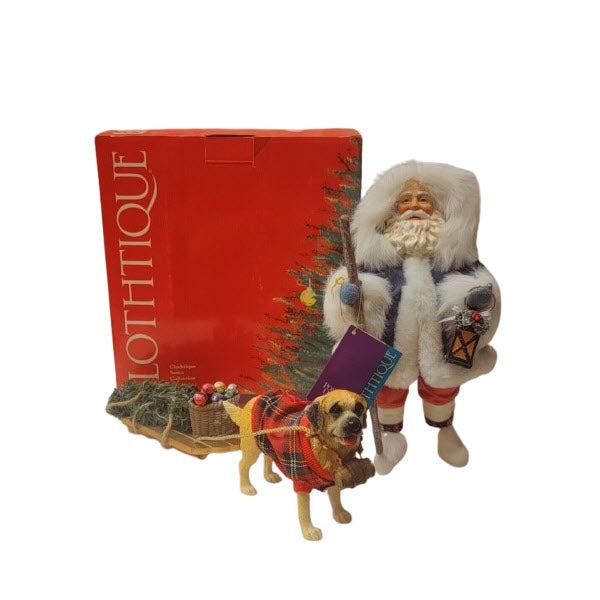 Possible Dreams Clothtique Bringing Home The Tree Santa Figurine - #713230