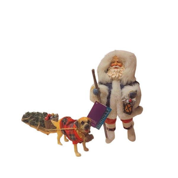 Possible Dreams Clothtique Bringing Home The Tree Santa Figurine - #713230