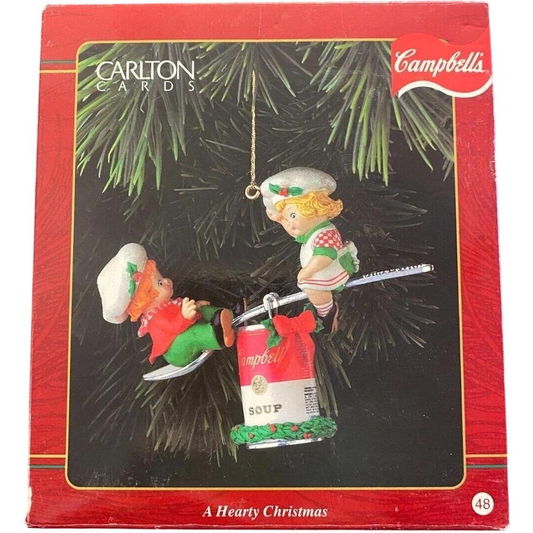 Vintage A Hearty Christmas Carlton Cards Ornaments (Campbell's Soup) CXOR-090T