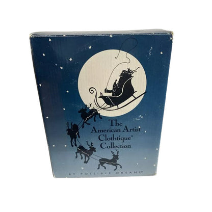 Vintage Possible Dreams Clothtique "Christmas Stories" Santa Figurine: Cozy Santa reading to child