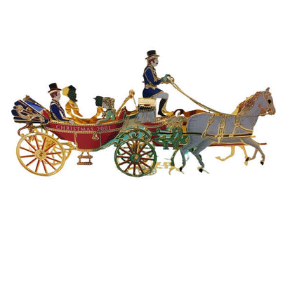 White House Historical Association Christmas 2001 Reversible Ornament: Festive Carriage Ride