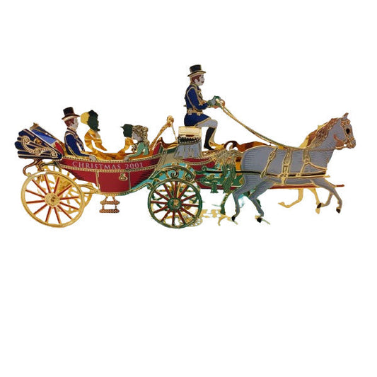 White House Historical Association Christmas 2001 Reversible Ornament: Festive Carriage Ride