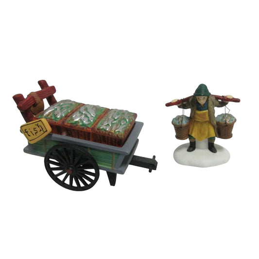 Vintage Chelsea Market Fish Monger & Cart (Set of 2) (Department 56) 1429804
