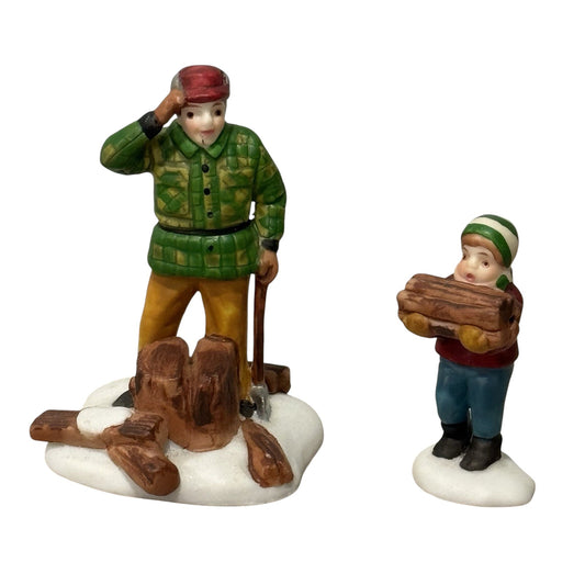1988 “Wood Cutter and Son” (Heritage Village Collection) – Set of 2