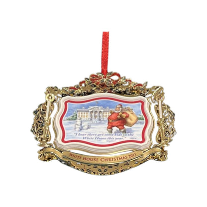 2011 White House Historical Association Ornament - Santa Visits the White House