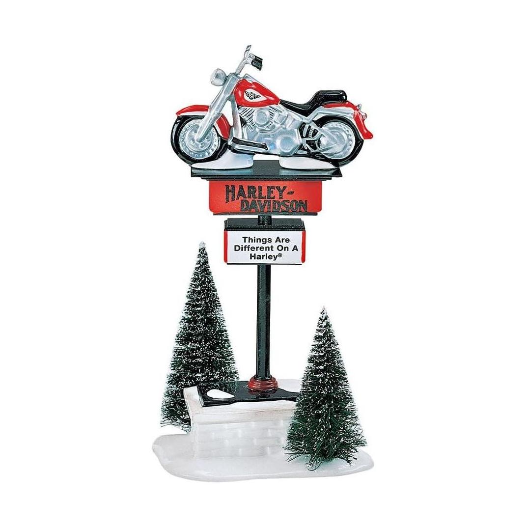 Department 56 Harley Davidson Sign Ornament - Iconic Brand Motorcycle Decor Image1
