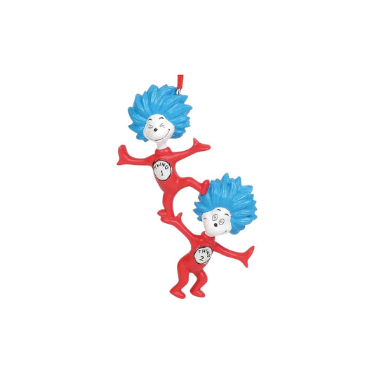 Dr. Seuss: Thing 1 & Thing 2 Hanging Ornament Department 56 18357-10 Image1