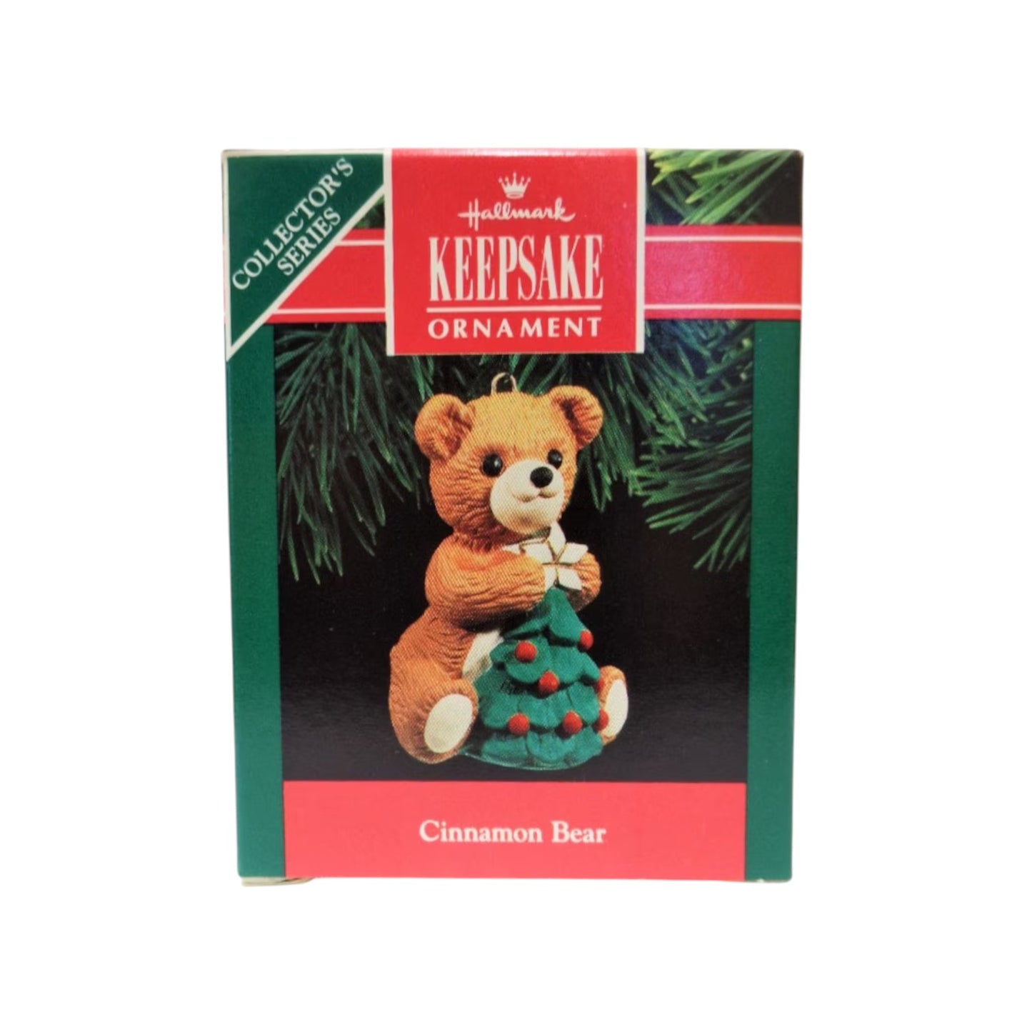 1990 Cinnamon Bear with Christmas Tree (Porcelain Bear)