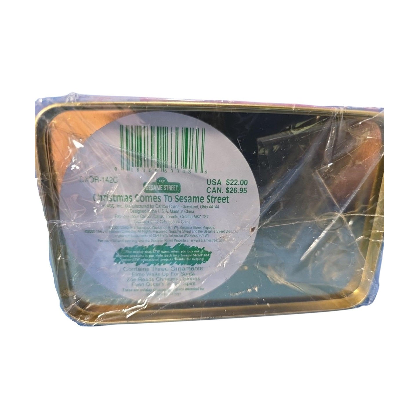 1999 Christmas Comes to Sesame Street - Elmo, Zoo, Oscar with Tin Box (Sesame Street)