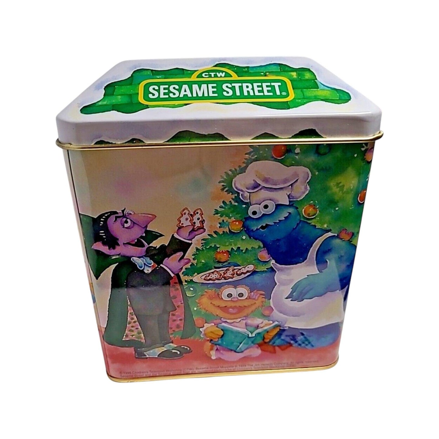 1999 Christmas Comes to Sesame Street - Elmo, Zoo, Oscar with Tin Box (Sesame Street)