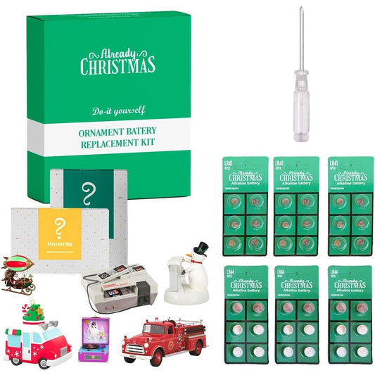 Batteries Replacement Kit (18 LR41, 18 LR44) for Magic Ornament + Vintage Ornaments QSB6066