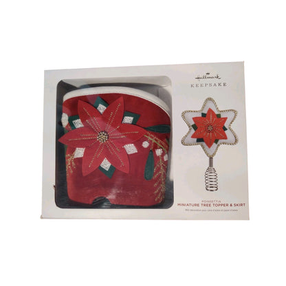 2021 Festive Poinsettia (Miniature Tree Topper & Tree Skirt)