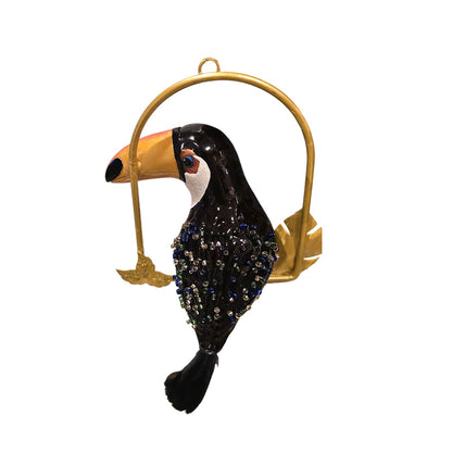 Toucan Bird on Swing (Blown Glass)