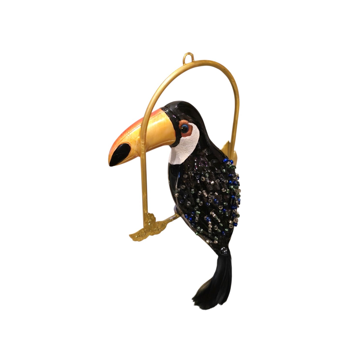 Toucan Bird on Swing (Blown Glass)