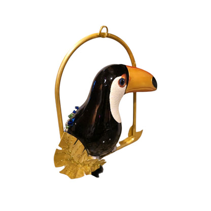 Toucan Bird on Swing (Blown Glass)