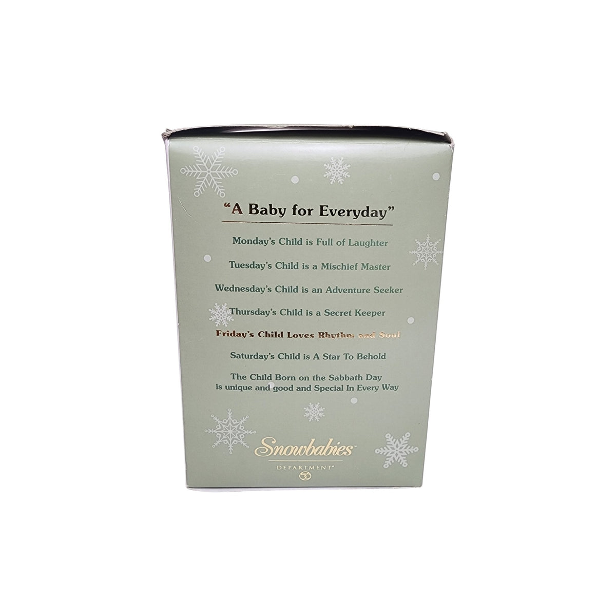 2003 A Baby for Everyday - Friday "Loves Rhythm And Soul" (Snowbabies)