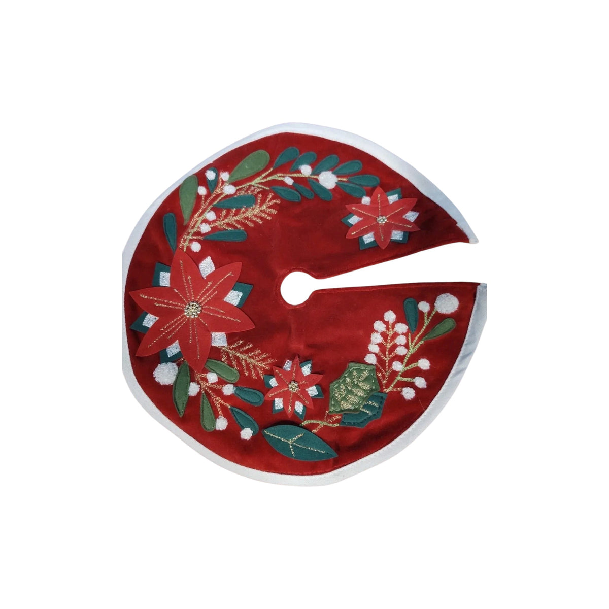 2021 Festive Poinsettia (Miniature Tree Topper & Tree Skirt)