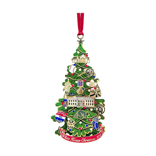 Limited Edition 2015 White House Christmas Ornament with 24-Karat Gold Plating Image1