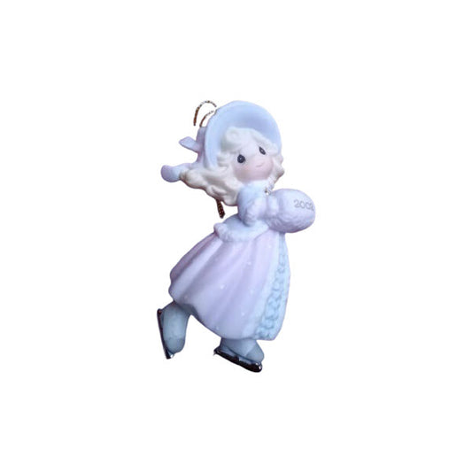 Precious Moments "May Your Holiday Sparkle with Joy" 2002 Ornament - Festive Decor & Cheerful Girl Character Image1