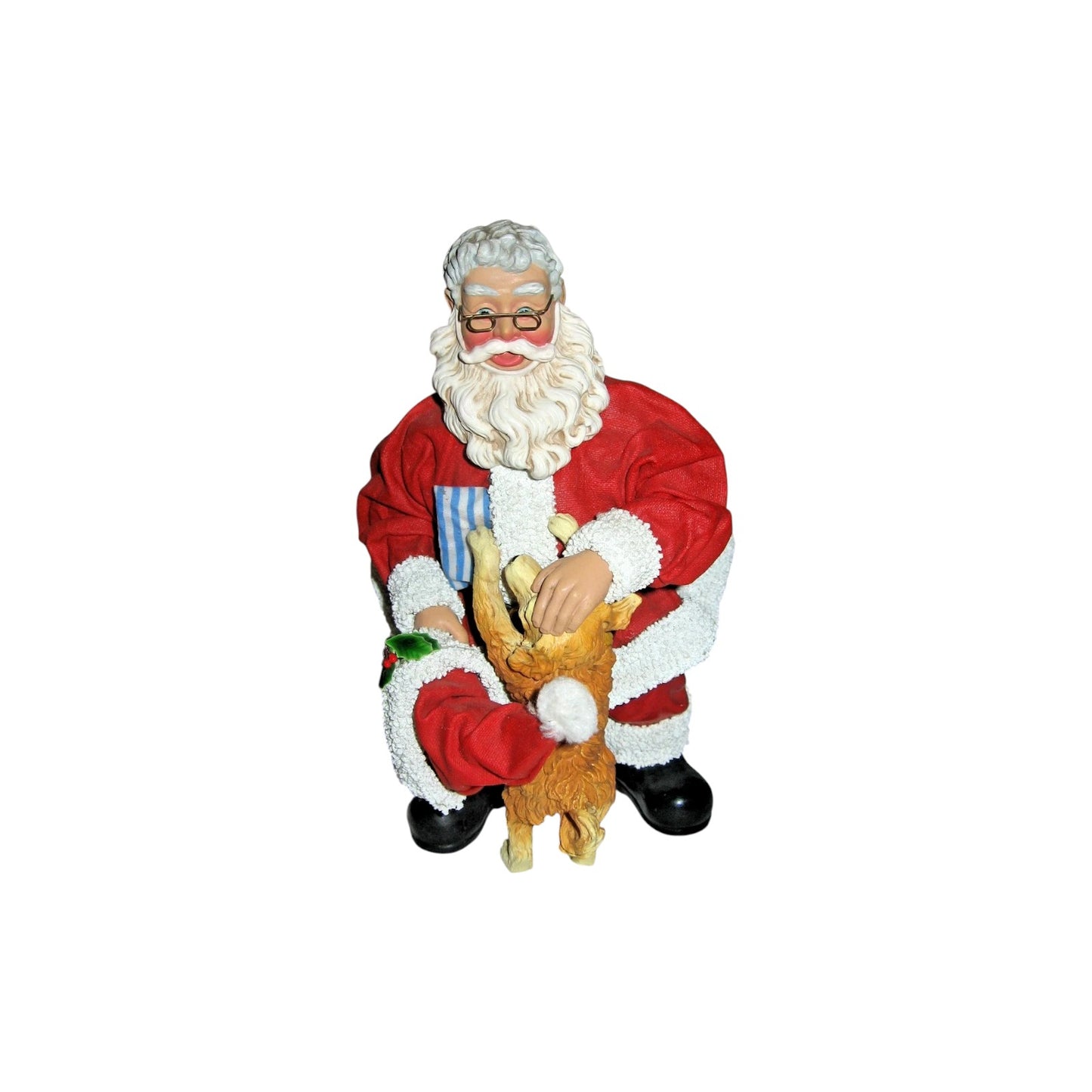 Retired Grampa Claus Clothtique with Cute Puppy - Santa Hat & Coat Image1