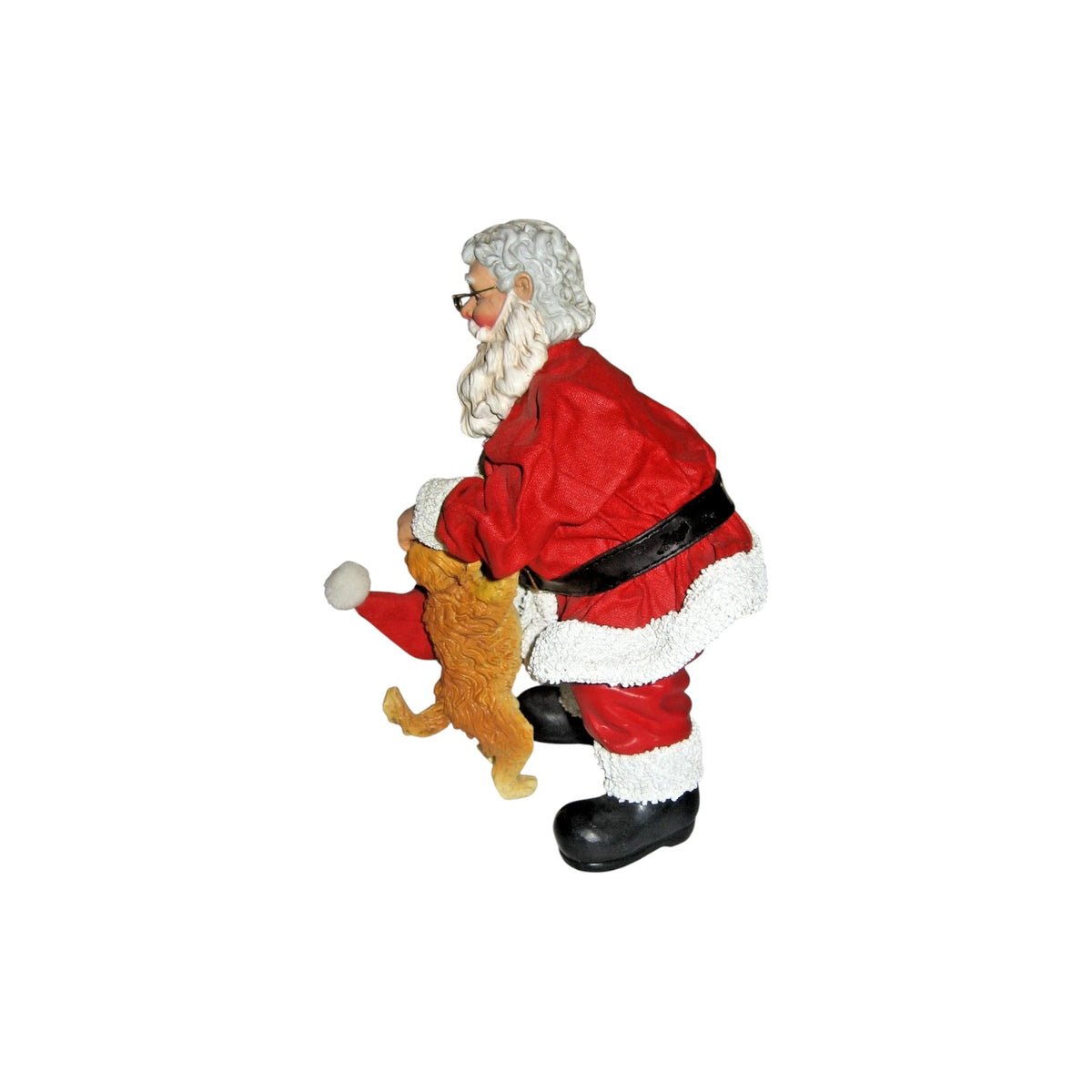 Retired Grampa Claus Clothtique with Cute Puppy - Santa Hat & Coat Image2
