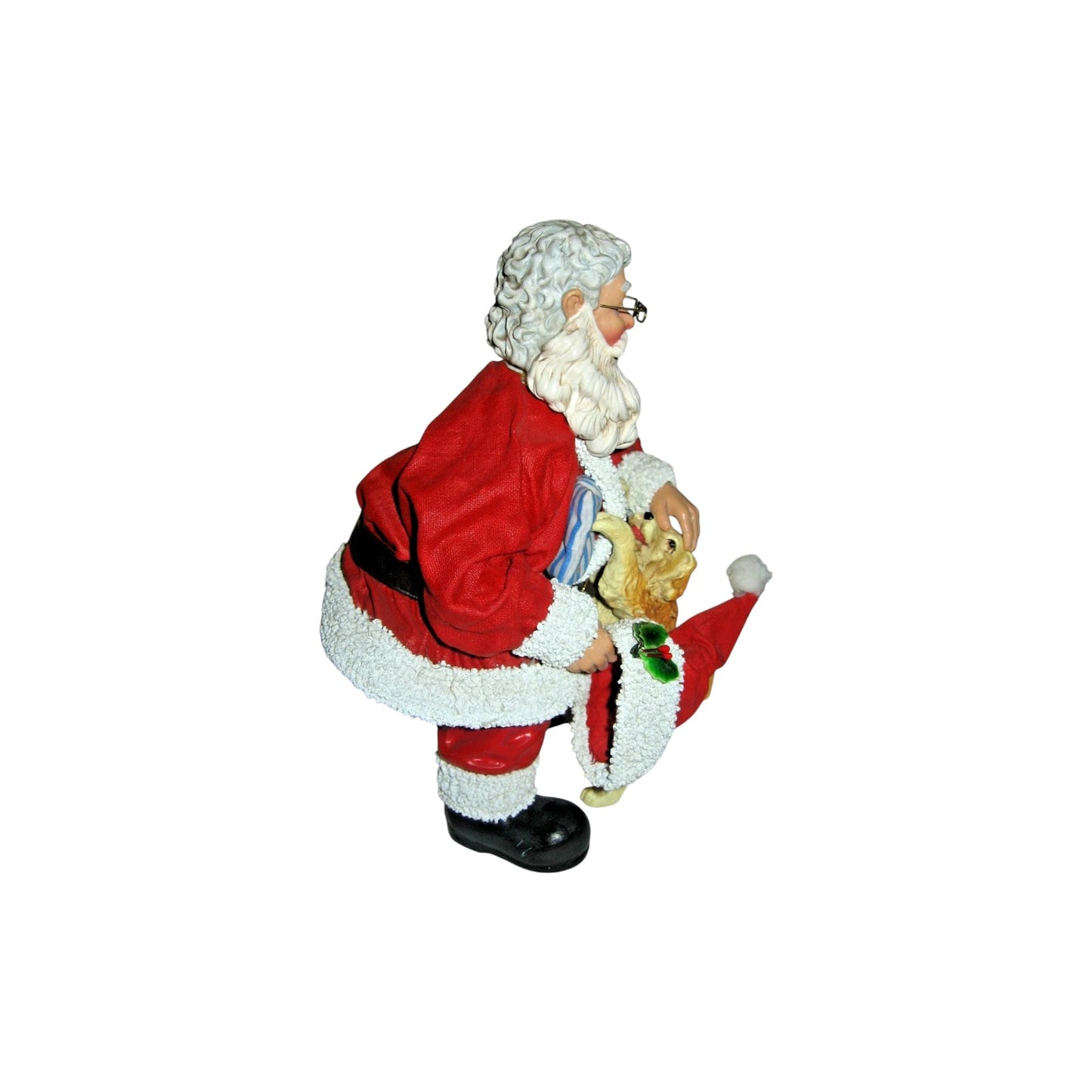 Retired Grampa Claus Clothtique with Cute Puppy - Santa Hat & Coat Image4