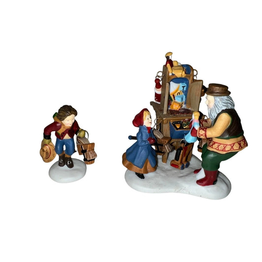Vintage Christmas Bazaar... Toy Vendor & Cart (Set of 2 Handpainted Porcelain Accessories) (Department 56) 56597