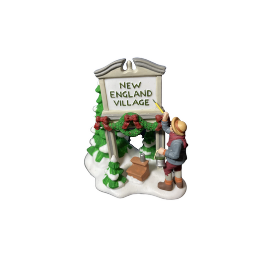 1990 Fresh Paint – New England Village Sign (Department 56 #56592)