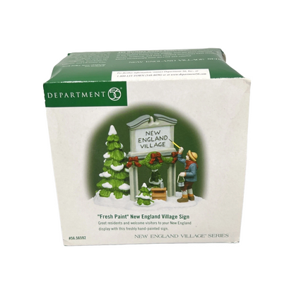 1990 Fresh Paint – New England Village Sign (Department 56 #56592)