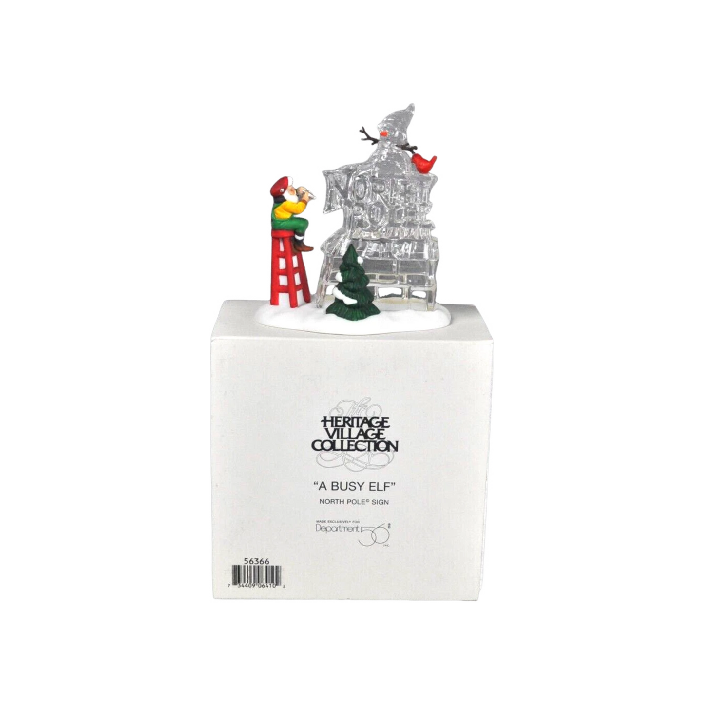 1995 A Busy Elf – North Pole Sign (Department 56 Heritage Village Collection, #56366)