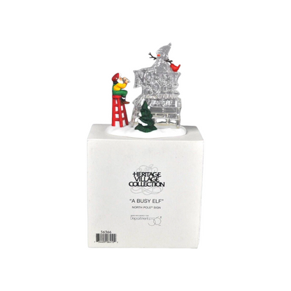 1995 A Busy Elf – North Pole Sign (Department 56 Heritage Village Collection, #56366)