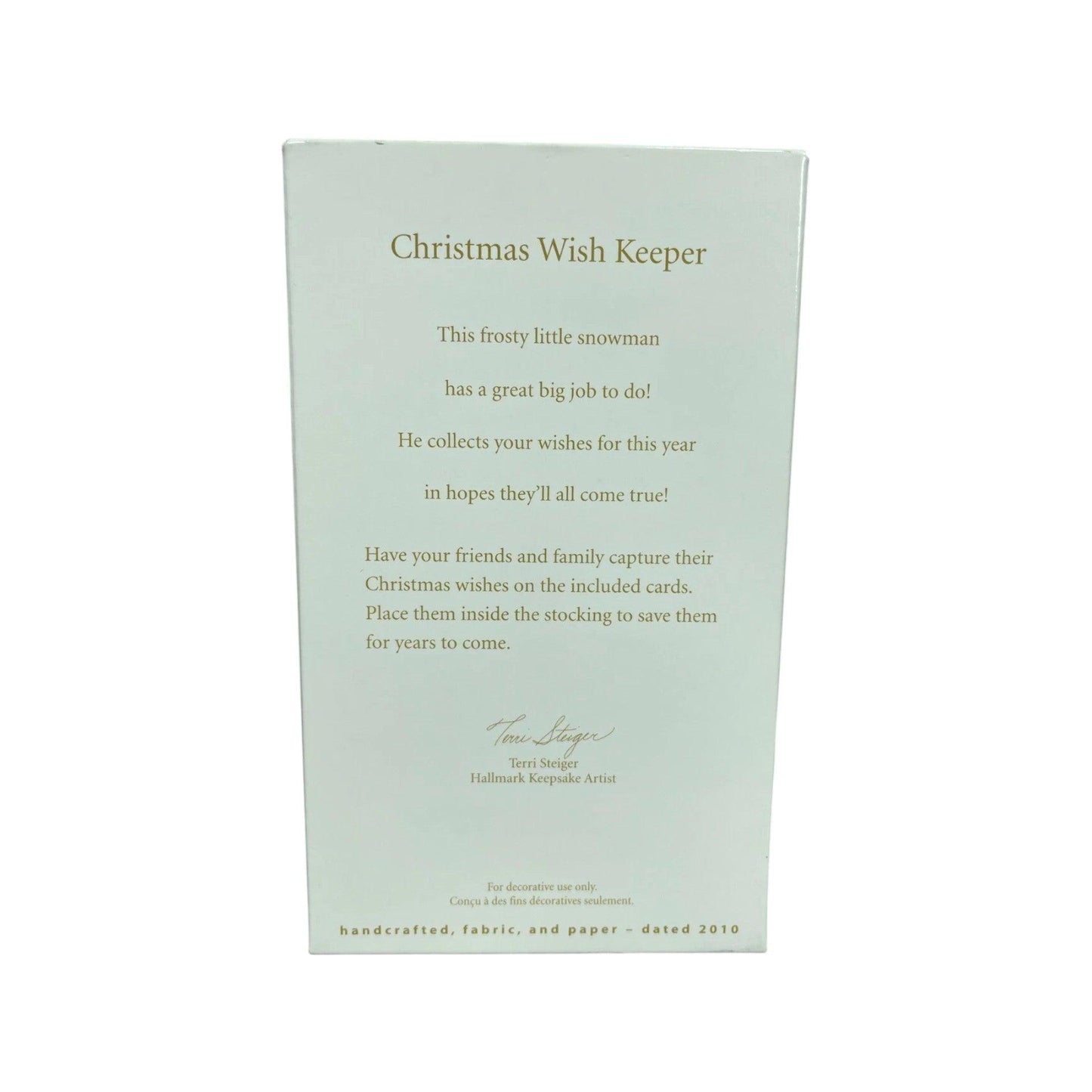 2010 Christmas Wish Keeper (Snowman)