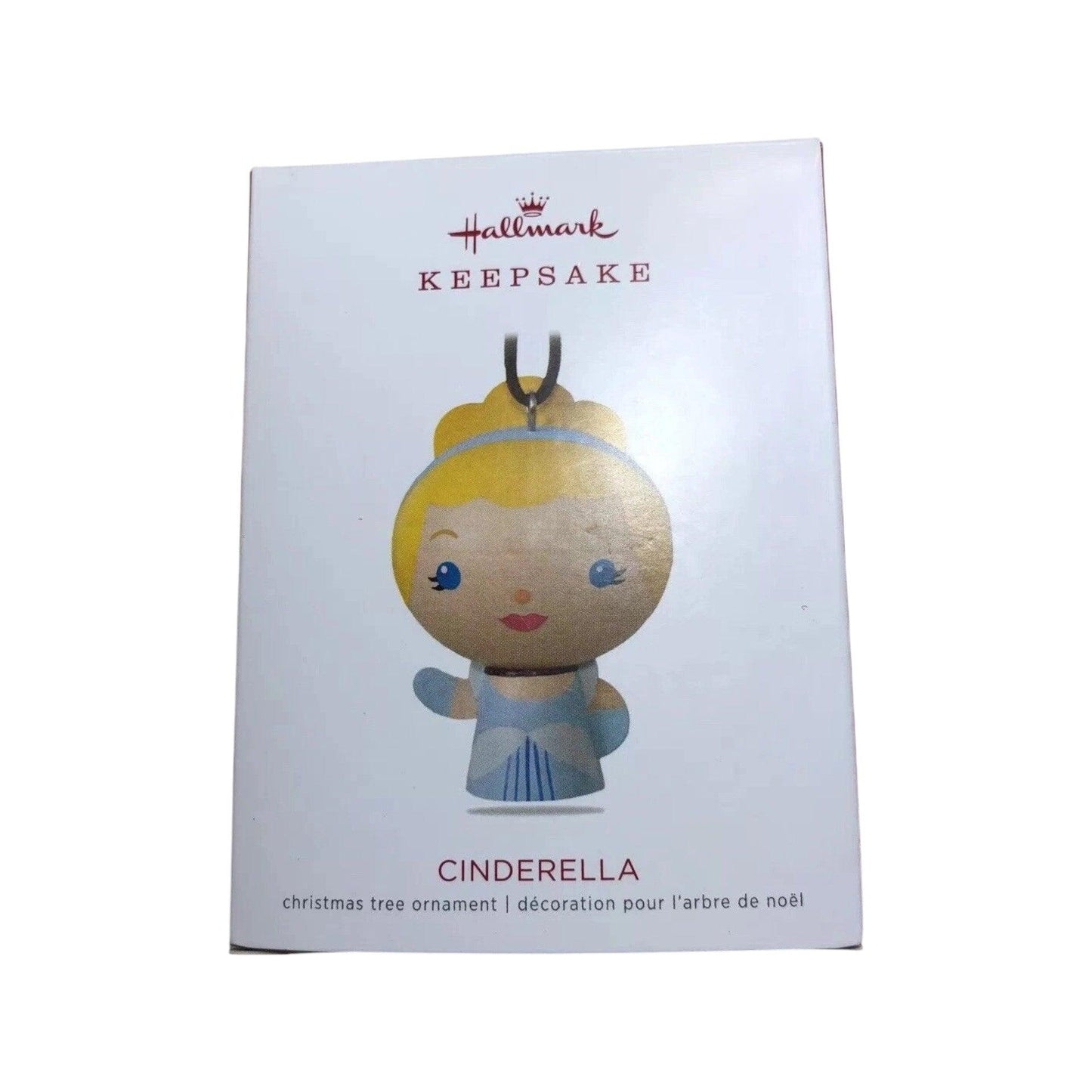 Hallmark Keepsake Cinderella Christmas tree ornament packaging on a white background
