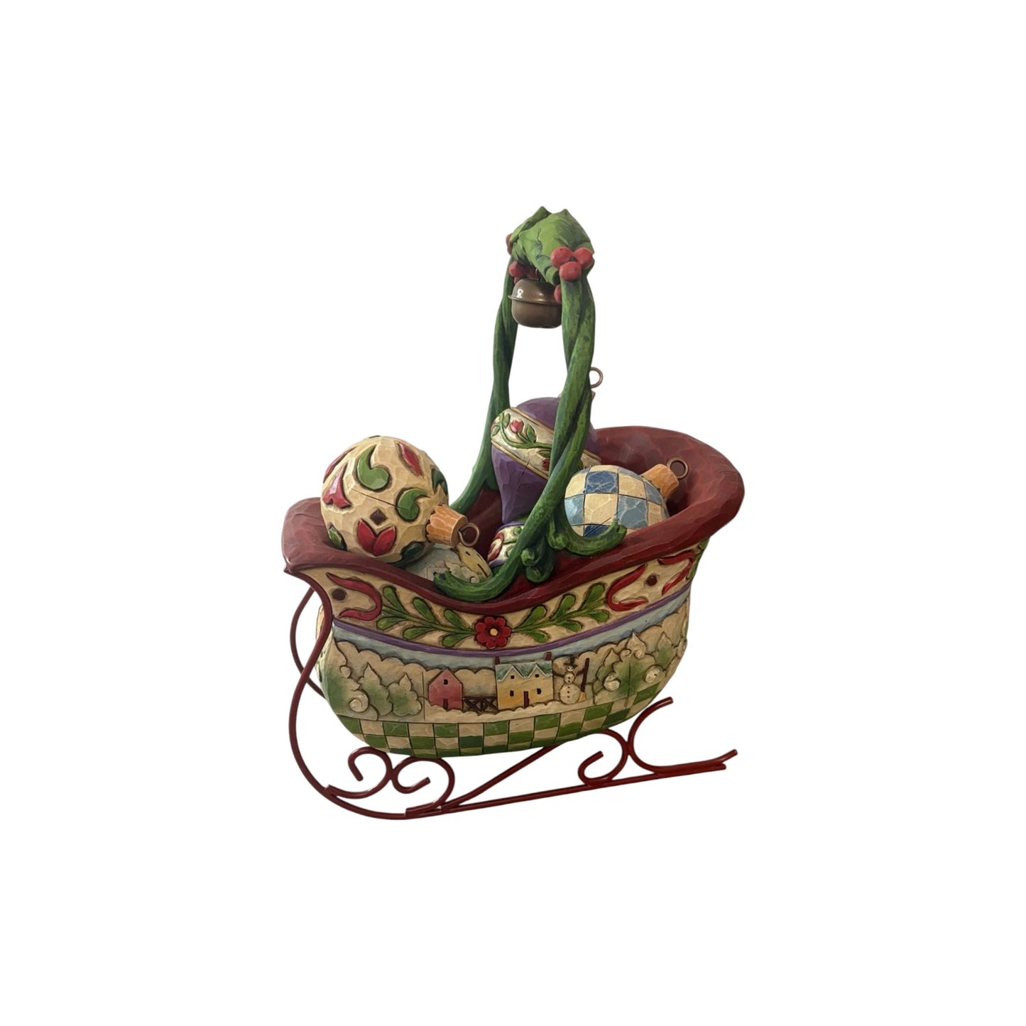 2007 Sleigh Bells Ring (Set of 6 Christmas Sleigh with Hanging Ornament Figurine) (Jim Shore)