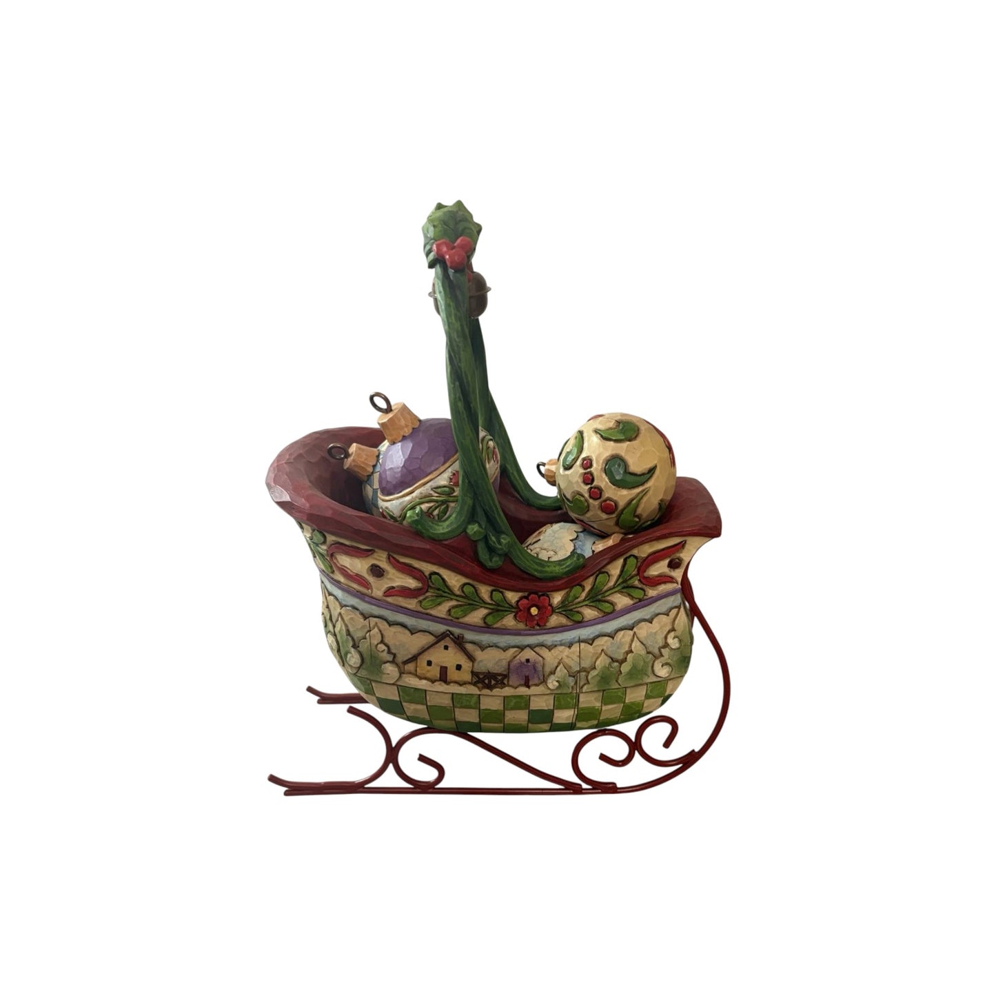 2007 Sleigh Bells Ring (Set of 6 Christmas Sleigh with Hanging Ornament Figurine) (Jim Shore)