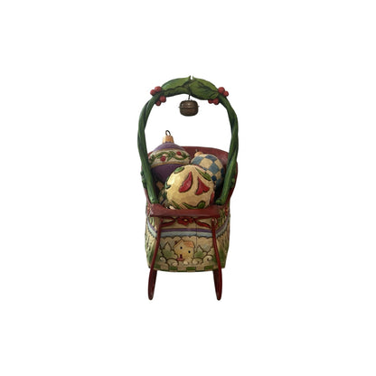 2007 Sleigh Bells Ring (Set of 6 Christmas Sleigh with Hanging Ornament Figurine) (Jim Shore)