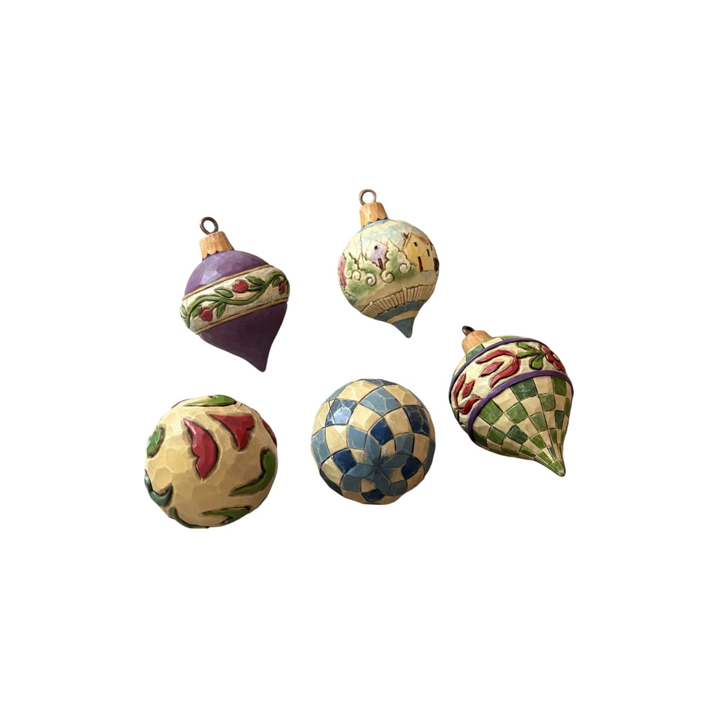 2007 Sleigh Bells Ring (Set of 6 Christmas Sleigh with Hanging Ornament Figurine) (Jim Shore)