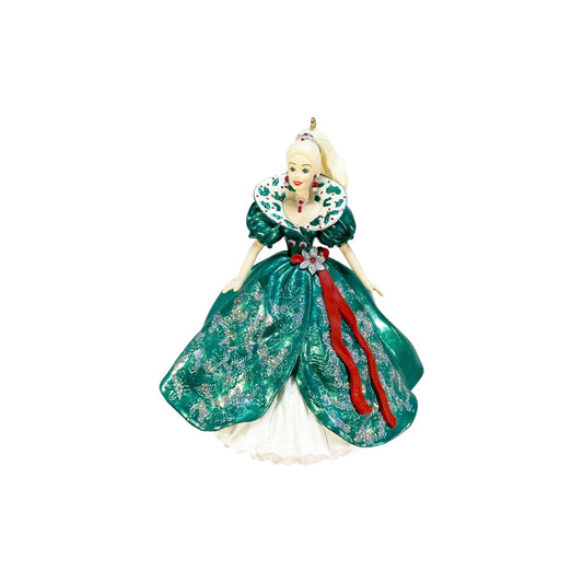 1995 Green/White Hallmark Ornament (Holiday Barbie) QXI5057 Image1