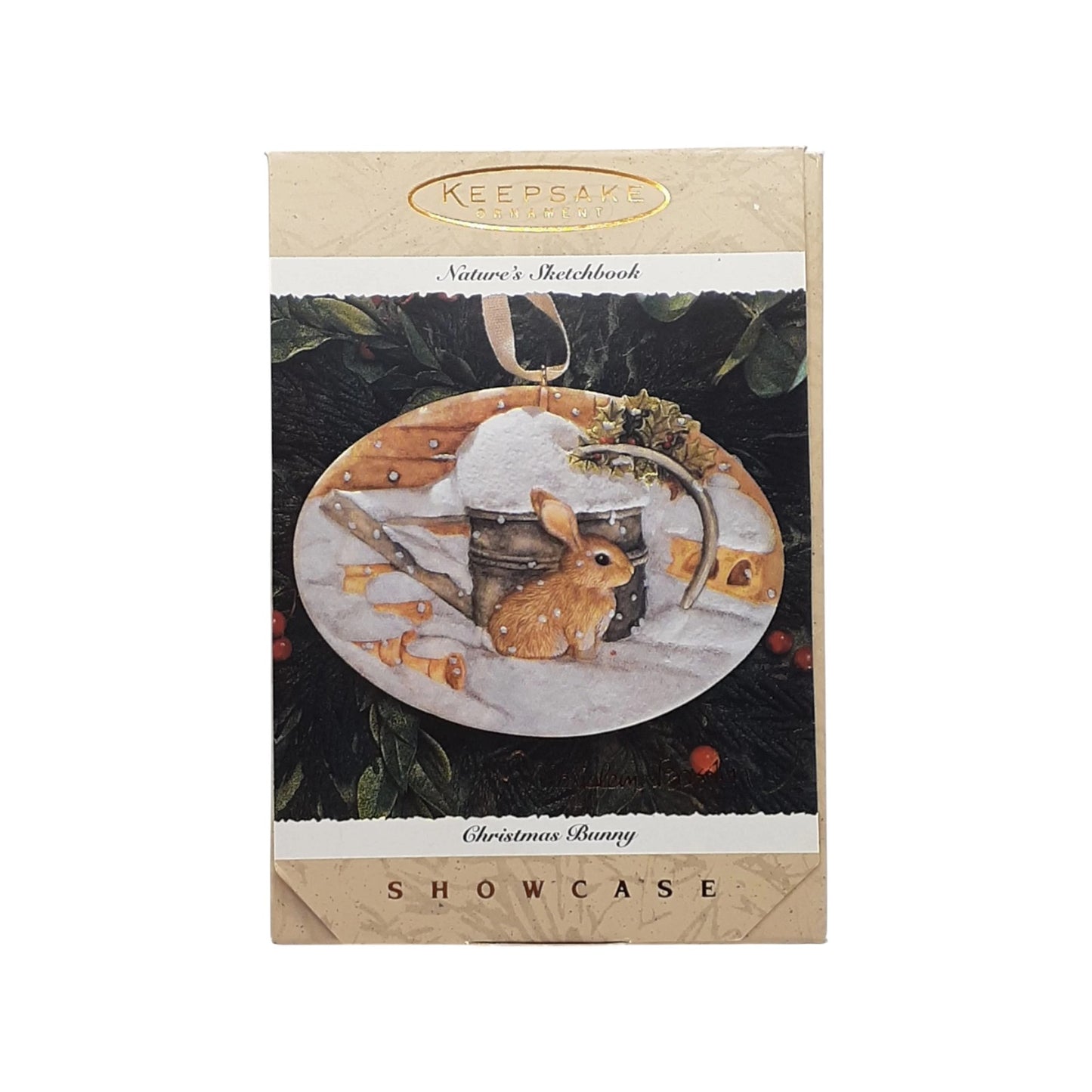 1996 Christmas Bunny Hallmark Ornament (Nature's Sketchbook) QK1104 Image2