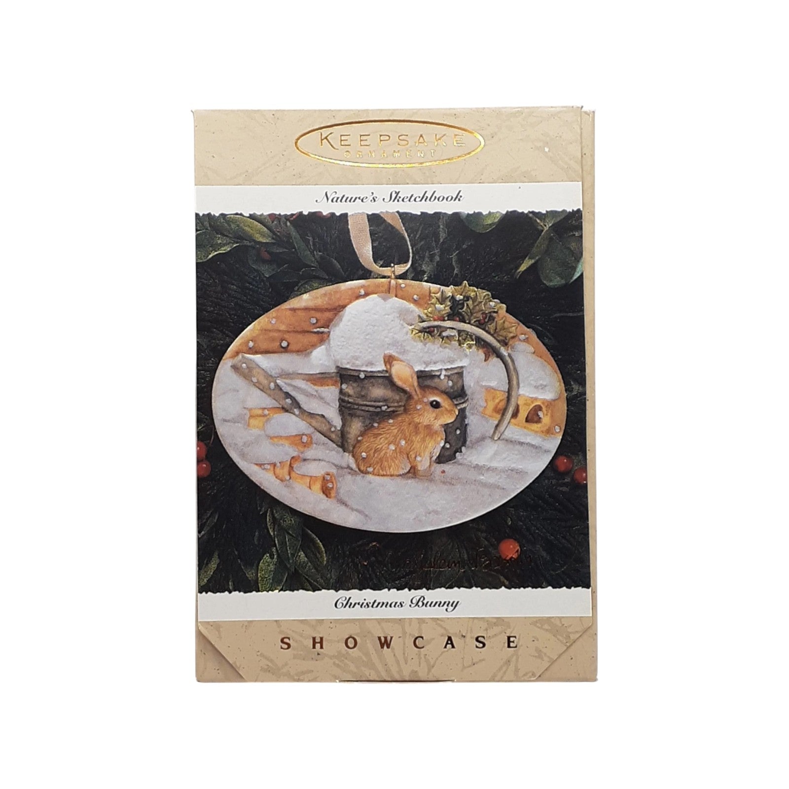 1996 Christmas Bunny Hallmark Ornament (Nature's Sketchbook) QK1104 Image2