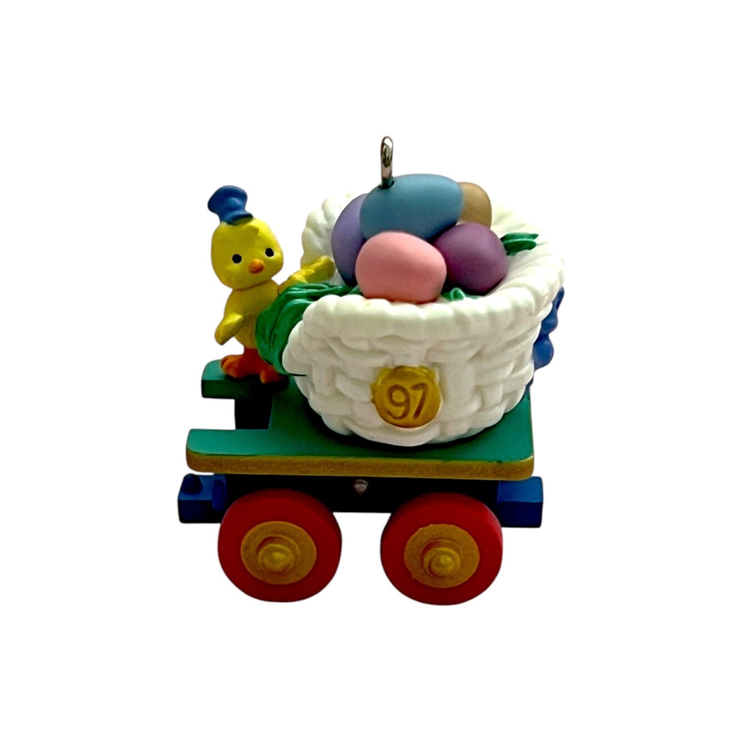 1996 Coilorful Coal Car Hallmark Ornament (Cottontail Express) QEO8652 Image3