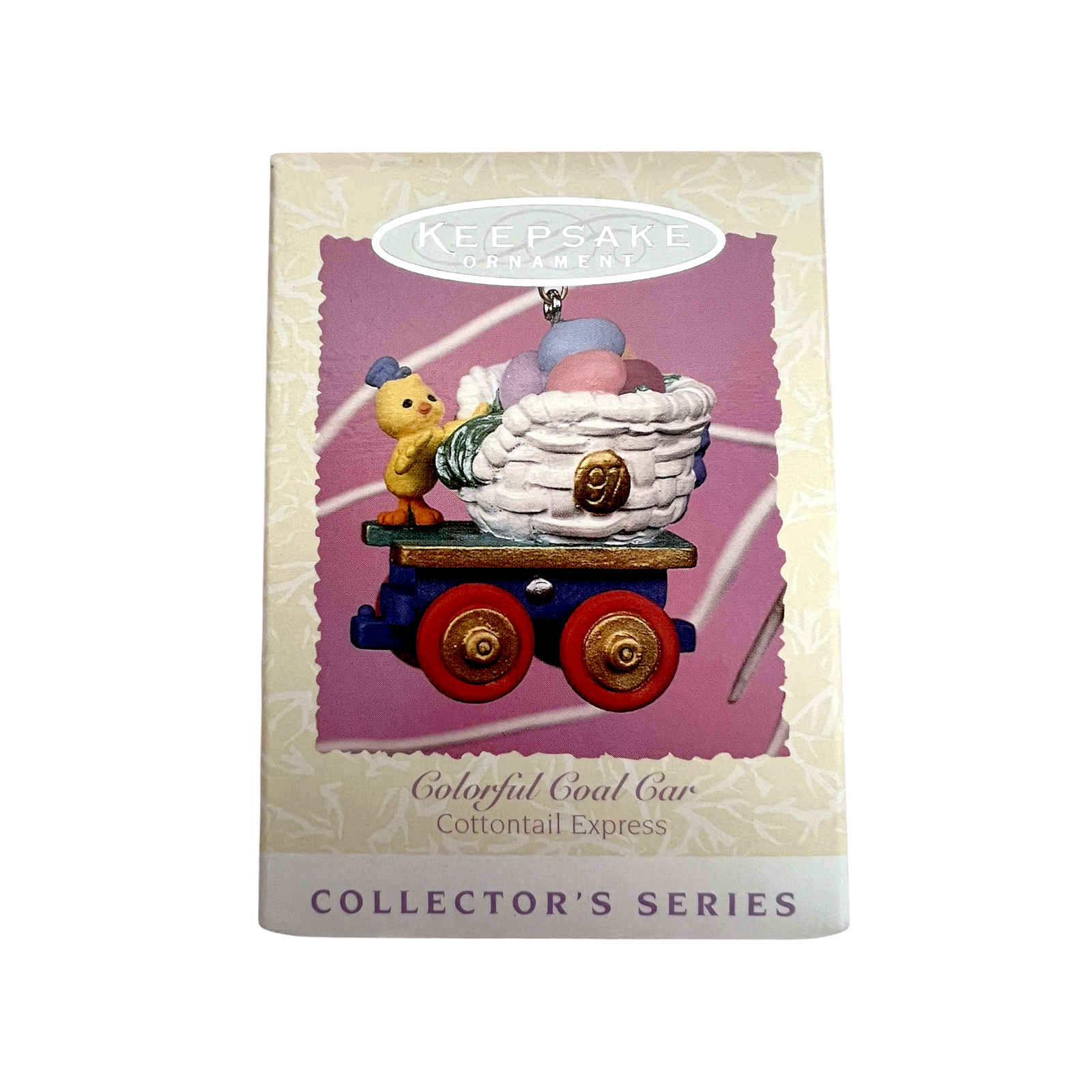 1996 Coilorful Coal Car Hallmark Ornament (Cottontail Express) QEO8652 Image2
