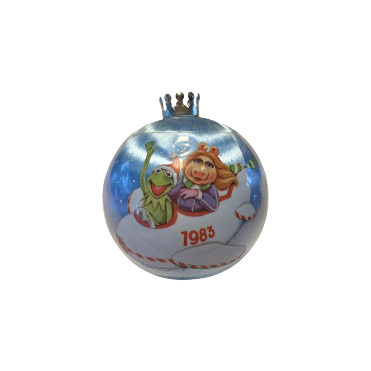 1983 Kermit & Miss Piggy Christmas Ball Ornament (The Muppets)