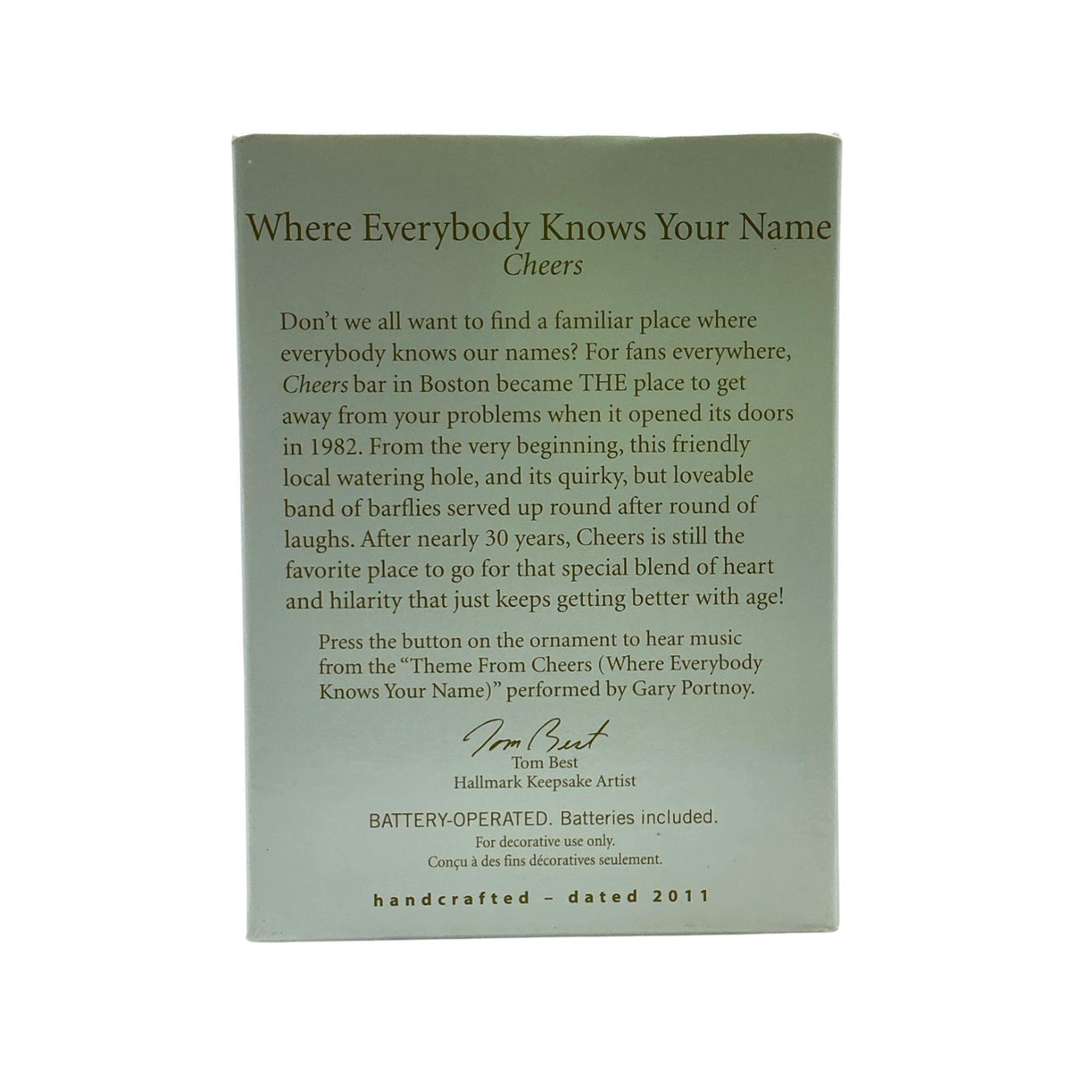 2011 Where Everybody Knows Your Name (Cheers)