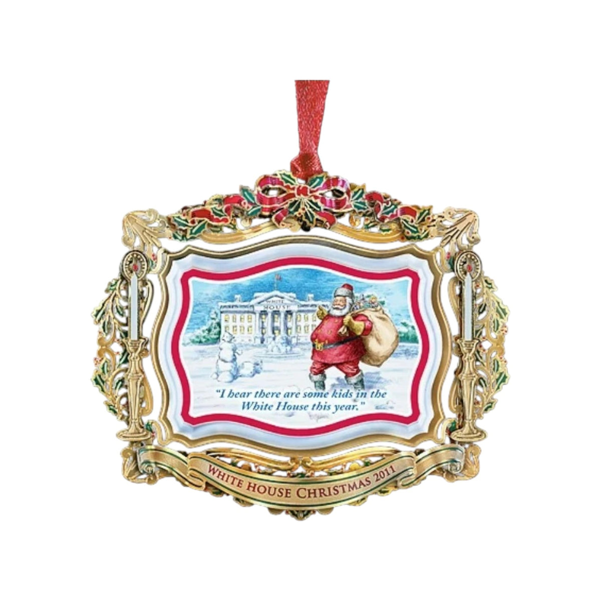2011 White House Historical Association Ornament - Santa Visits the White House