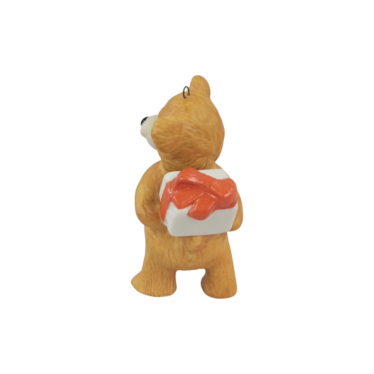 1986 Cinnamon Bear with Gift (Porcelain Bear)